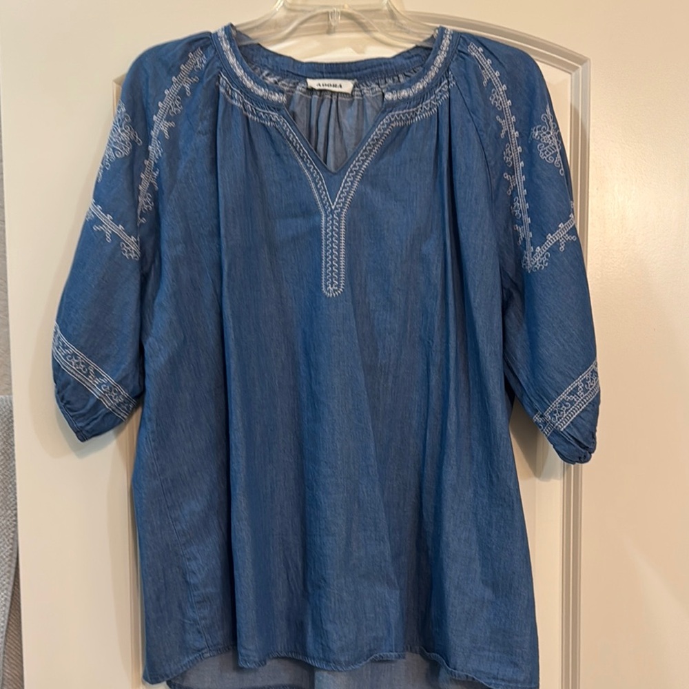 ADORA Blue Blouse with Chic Style